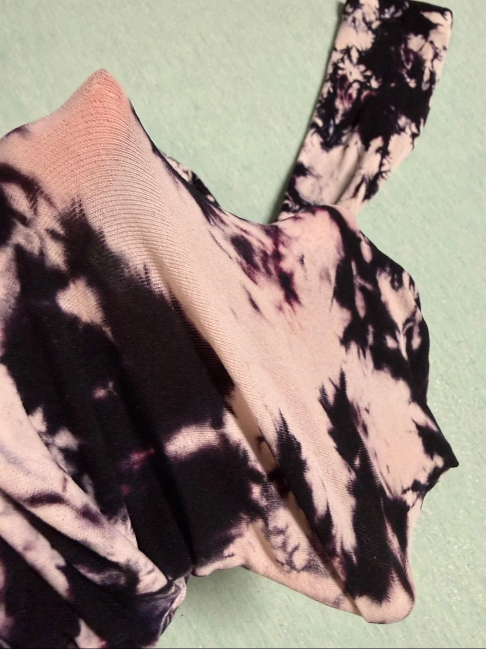 Cream and black pattern tie-dye footless tights NWOT